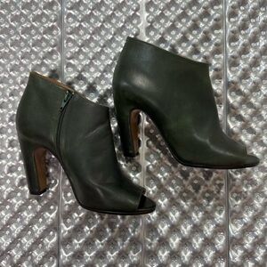 Maison Martin Margiela Open Toe High Heel Booties in Forest Size 37.5